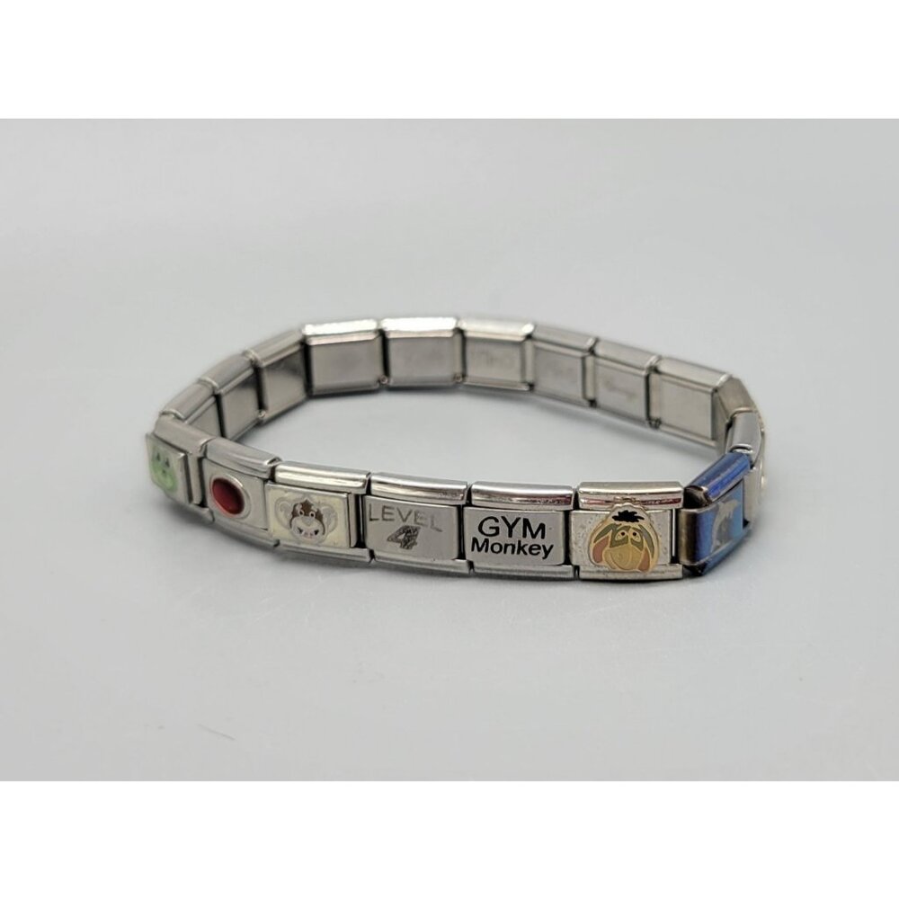 Vintage Silver Tone Italian Mix Charm Zoppini Stretch Bracelet B1A